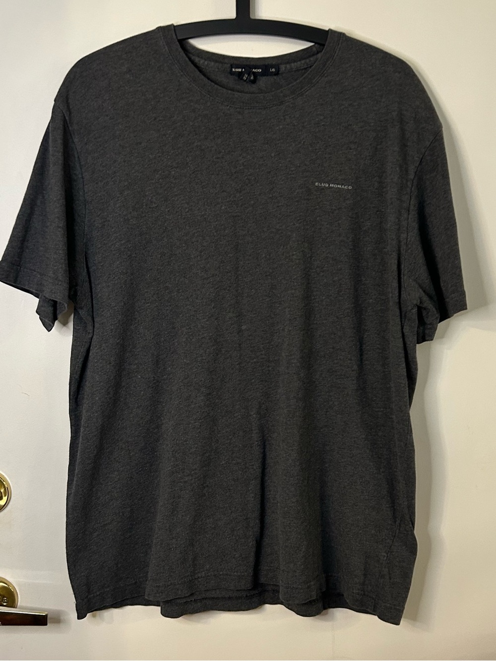 Club Monaco Men's Dark Charcoal Crew Neck Tee Size Large